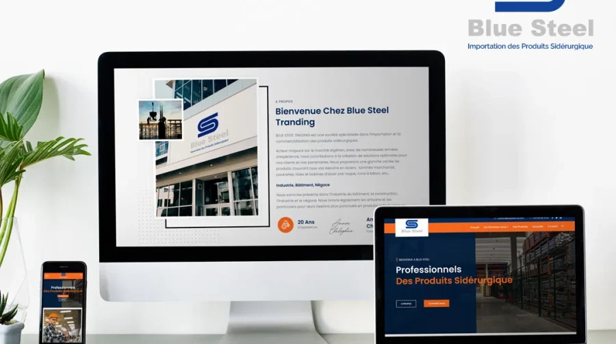 Conception site web corporate de l'entreprise Bleu Steel